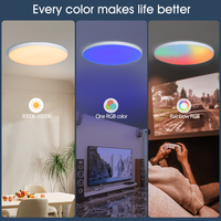 Plafonnier LED RGB ultra-mince 36W pour Bluetooth TUYA réglable CCT acrylique Design moderne interrupteur de télécommande pour la vie