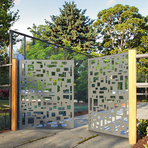 Panneaux de séparation en métal découpés au laser, écologiques, durables, avec revêtement en poudre, modélisation 3D pour clôture de jardin, portes de <span class=keywords><strong>garage</strong></span> - Product Image 4