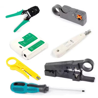 Kit d'Outils Réseau Professionnel Tout-en-un avec Poinçon, Testeur de Câble, Dénudeur et Pince à Sertir pour Câblage et Terminaison, Sac en Nylon Inclus