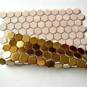 זהב קרמיקה יוקרה ציפוי פסיפס קיר אריח 2X2 אינץ - Product Image 6