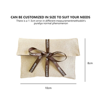 Pochette enveloppe en jute de luxe personnalisée avec logo, pour cosmétiques, vêtements, cheveux, protection contre la poussière, doublure en satin, ruban de fermeture, cadeaux