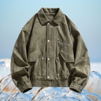 Fabricant de vestes pour hommes, veste en velours côtelé pour hommes personnalisée pour l'automne et l'hiver, ample et polyvalente, adaptée à un usage décontracté