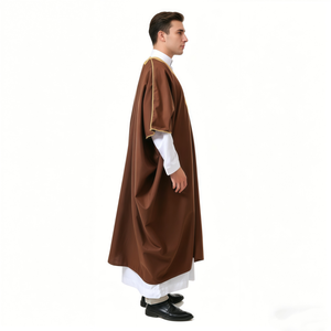 Túnica formal de algodón y lino con hilo dorado, antiestática, transpirable, ropa étnica para ceremonias de oración - Product Image 1
