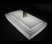Mesa de Bar larga de cristal con iluminación LED moderna que cambia de color, ampliamente utilizada en bares, discotecas KTV y bares caseros hechos de plástico