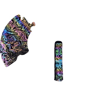 Ventilador de mano de bambú reflectante con diseño de hongo mágico, holográfico iridiscente, ecológico, con logotipo personalizado, superventas - Product Image 4