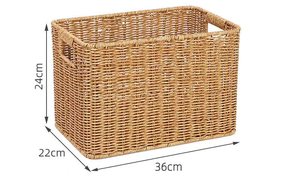 Artigianato eco-friendly domestico organizzato cesti di vimini per l'organizzazione di fanerogame di plastica PP Rattan cesto di stoccaggio Set - Product Image 3