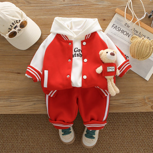 Conjunto de Primavera/Outono para Meninos 2026, Novo e Estiloso, Jaqueta de Algodão com Estampa de Desenho Animado, Conjunto de Três Peças para Bebês de 0-<span class=keywords><strong>1</strong></span>-3-4 Anos - Product Image 6