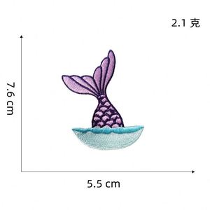 Self Sticker Embroidered Exquisite Mermaid Fish tails Patches for Clothes Bag Decoration - Product Image 4