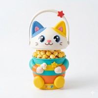 Ember Plastik AS/PVC/PS Khusus untuk Popcorn dengan Tutup, Desain Karakter Kartun Bioskop, Tempat Wadah Snack