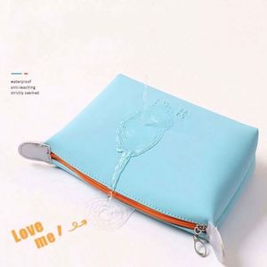 Sac de maquillage pliable portable en forme de boulette de couleur bonbon, sac de toilette imperméable en PU mat pour femmes - Product Image 3