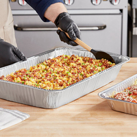 Barquette rectangulaire jetable en aluminium de qualité alimentaire pour traiteur, idéale pour les tables vapeur professionnelles des hôtels et buffets