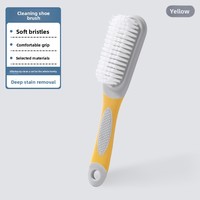 Brosse de nettoyage polyvalente à long manche - Poils en nylon doux pour nettoyer les vêtements, les chaussures, les sols et les chambres d'hôtel