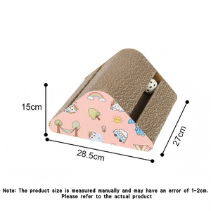 Lit grattoir triangulaire pour <span class=keywords><strong>chat</strong></span> avec clochette en carton ondulé, mobilier de protection pour chats d'intérieur, vente en gros - Product Image 4