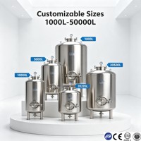 Réservoir de stockage d'huile industriel en acier inoxydable 304 avec pompe, certifié ASME CE, haute capacité 100L-10000L