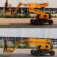 Plateforme élévatrice hydraulique mobile à bras articulé, élévateur industriel à manivelle, élévateur télescopique autopropulsé pour homme