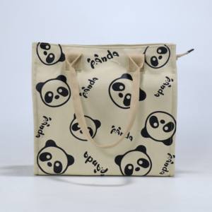 Bolsa Tote con Logotipo Personalizado, Diseño de Panda, Bolsas de Lona al por Mayor, Gran Capacidad, Bolso de Hombro, Regalos para Mujer, Decoración - Product Image 1