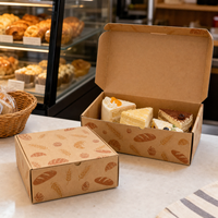Boîte à pâtisserie pliable en papier kraft de qualité alimentaire, taille personnalisée, emballage pour desserts, logo personnalisé, vente en gros, pour boulangeries