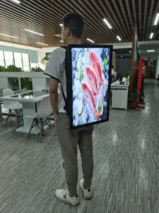 Papan reklame Digital Android layar sentuh 21.5 "27 inci, papan iklan Jalan manusia, papan reklame iklan luar ruangan