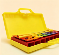 Instrumento de Percusión Orff al por Mayor, Xilófono Portátil de 8 Notas con Arcoíris, Instrumento Musical de Percusión para Niños