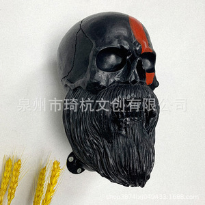 จี้หัวกะโหลกเทพเจ้าแห่งสงคราม ของตกแต่งผนัง เรซินสังเคราะห์ สไตล์มินิมอล ของตกแต่งบ้าน ของขวัญ - Product Image 3