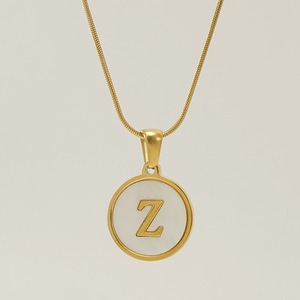 <span class=keywords><strong>Venta</strong></span> Directa <span class=keywords><strong>de</strong></span> Fábrica, Collar Unisex con Colgante <span class=keywords><strong>de</strong></span> Letra Inicial <span class=keywords><strong>de</strong></span> Concha Natural y Cadena <span class=keywords><strong>de</strong></span> <span class=keywords><strong>Serpiente</strong></span> <span class=keywords><strong>de</strong></span> Acero Inoxidable Chapado en Oro <span class=keywords><strong>de</strong></span> 18K, Regalo - Product Image 6