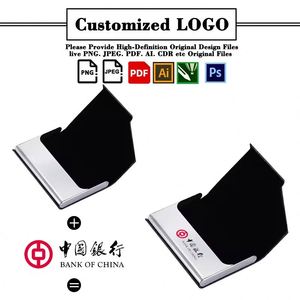 Pu Leather & Stainless Steel Cards Holder <b>Metal</b> Holders Slim Business Card Case <b>Wallet</b> - Product Image 2