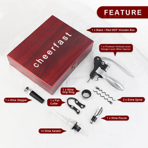 Lot de 8 tire-bouchons manuels en gros pour bouteilles de vin avec coffret en bois classique – Idéal comme cadeau - Product Image 5