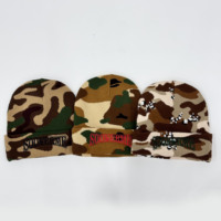 Bonnet en tricot personnalisé avec logo tissé, bonnet en tricot d'hiver chaud, unisexe, camouflage, acrylique, bonnet en jacquard camouflage