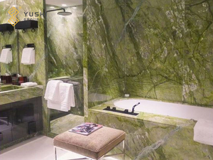 Yushi Tùy Chỉnh Chất Lượng Cao Đan Đông Màu Xanh Lá Cây Tấm Đá Cẩm Thạch Cho Nhà Bếp Bàn Cầu Thang Sàn Và Tường Trang Trí - Product Image 6