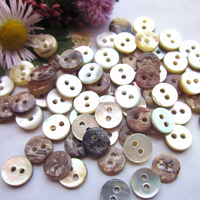 Boutons plats lavables Niucky 6mm 7mm en coquillages Akoya naturels à 2 trous pour vêtements de poupées, artisanat, décoration et accessoires de couture