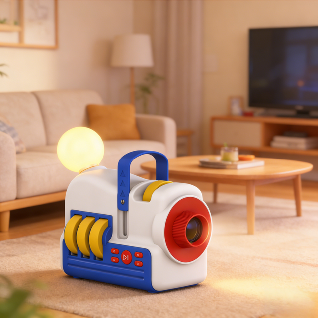 Family Bonding Kids' USB Rechargeable HD Projection Lamp ABS Material Touch Control Children's Story Machine 4 Shared Battery