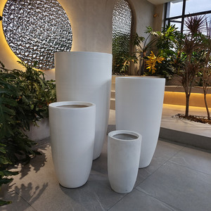Juego de Macetas de <span class=keywords><strong>Exterior</strong></span> de Estilo Europeo, Resistentes, con Orificios de Drenaje, Macetas Grandes Blancas para Flores, para Hogar, Hotel, Vivero - Product Image 3