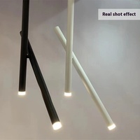 Lustre moderne Normcore LED Designer Petits restaurants cylindriques AC Cross-Border MY9630 Aluminium noir Longs luminaires suspendus