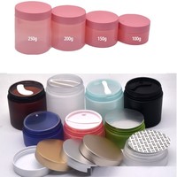 Pots en plastique PET de 100, 120, 150, 200, 250g, rose, pour crème pour le visage, beurre corporel, crème cosmétique, emballage avec couvercle doré