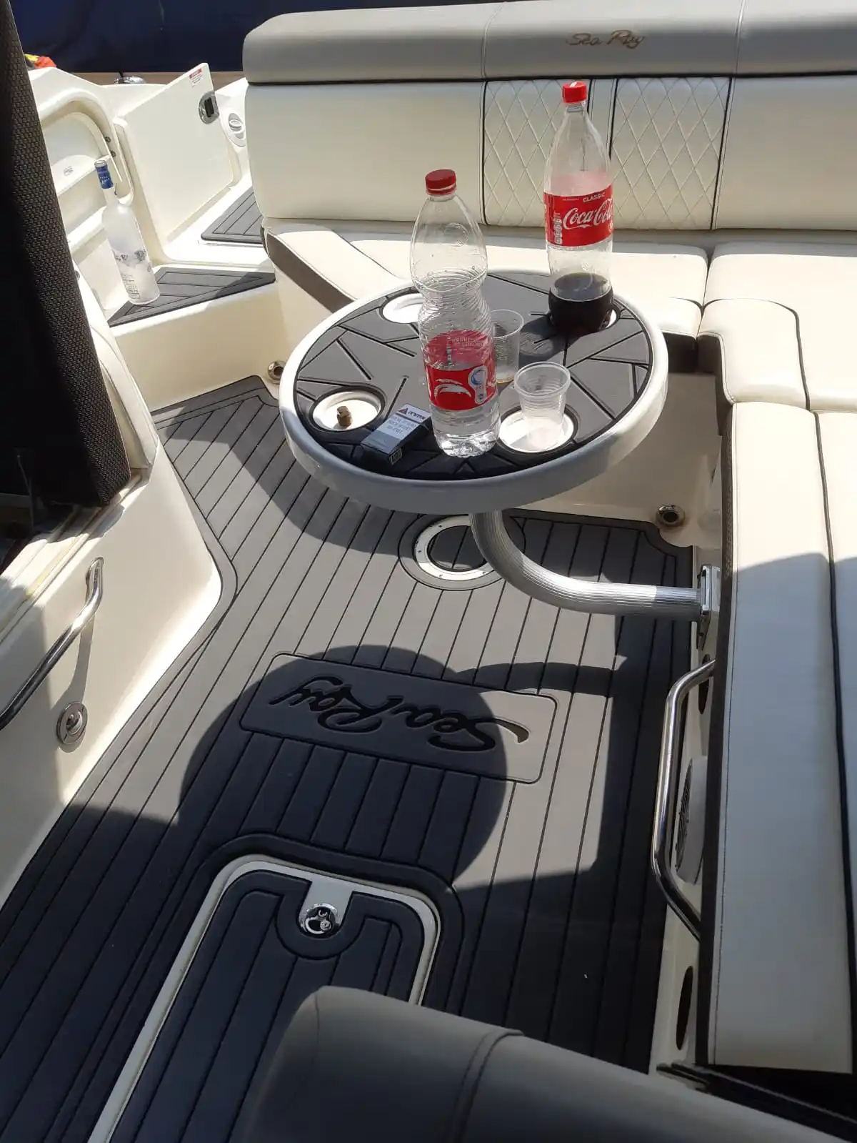 Komin Custom CNC Swim Platform & Cockpit EVA Teak Decking per 2015 Sea Ray Sundeck 270