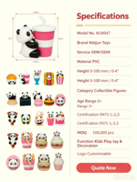 Usine de jouets Weijun, figurines d'action personnalisées en plastique 3D, personnage de dessin animé, boîte mystère, panda policier, jouets fabriqués à Dongguan