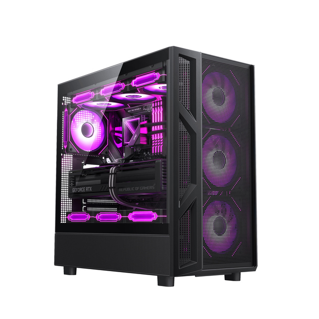 AntarcChill Full Tower Gaming PC Case E-ATX ATX Tempered Glass & Mesh Panel Lightweight USB Port Desktop Computer Case