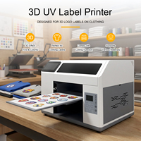 Imprimante d'étiquettes 3D UV créative en TPU pour transfert thermique sur T-shirt, encre UV souple CMYKW, impression en relief, machine d'impression A3