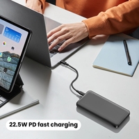 Batterie externe ultra-fine 10000 mAh, chargeur portable rapide double USB, batterie externe haute capacité pour téléphone portable