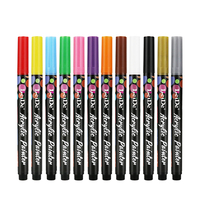 Marqueur de peinture acrylique, pointe fine de 1 mm, imperméable, couleurs vives permanentes pour les pierres, le bois, le bricolage, le dessin, les fournitures artistiques