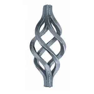4 strand cage mild steel hot forged wrought iron components elements for gate fence staircase parts