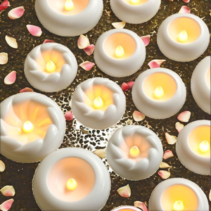 Lámpara de Té LED Flotante a Prueba de Agua, de Cera de Parafina, con Pilas, Luz Blanca Cálida 3D, Decoración Diwali para Fiestas, Hecha a Mano - Product Image 2