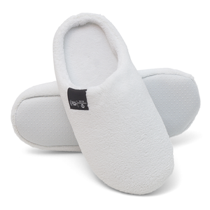 Chaussons de <span class=keywords><strong>spa</strong></span> blancs personnalisés avec logo privé, en polaire corail, lavables, de luxe, pour hôtel et voyage - Product Image 1