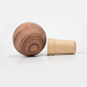 Bouchon de bouteille de vin en bois écologique personnalisable - Design tourné à la <span class=keywords><strong>main</strong></span> avec insert supérieur et bouchon - Utilisation chimique - Product Image 3