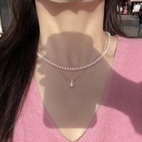 Collier en perles d'eau douce du lac Shanxia de Zhuji, parfaitement blanches, ensemble deux pièces, 4-4,5+8-9mm, qualité irréprochable, S925, classique et léger
