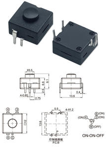 สวิตช์ไฟฉายขนาด 12x12 มม., สวิตช์ปุ่มกดแบบกดติด/กดดับ 2 ช่อง พร้อมระบบล็อคตัวเองสำหรับไฟหน้า (รุ่น: 1212-214A) - Product Image 6