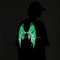 T-shirt unisexe en coton 100% tricoté, luminescent, imprimé en 3D, respirant, taille plus, pour homme, OEM