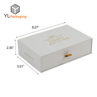 Boîte à courrier pliante avec tiroir coulissant en papier couché personnalisé pour l'emballage de soutien-gorge, de sous-vêtements, de vêtements et de cadeaux