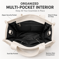 Sac fourre-tout en toile grande capacité, simple et décontracté, bandoulière disponible, personnalisable