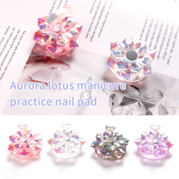 Support magnétique en acrylique pour faux ongles, présentoir de base en cristal de lotus, étagère de présentation d'ongles, outils de manucure